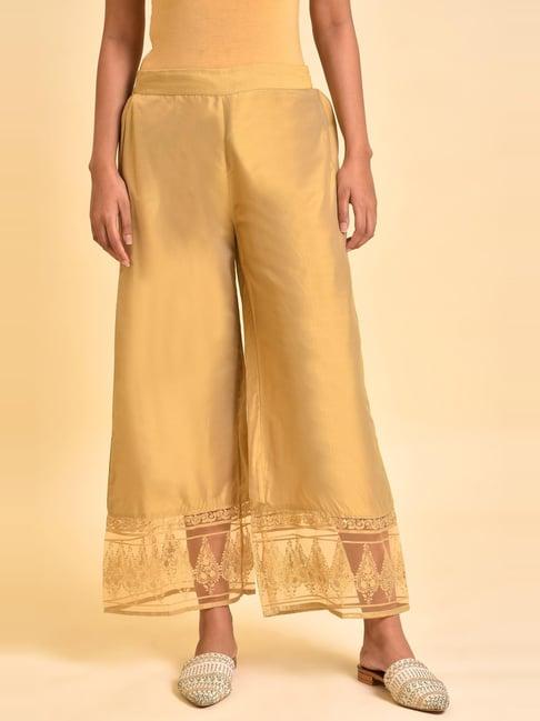 w golden printed parallel pants