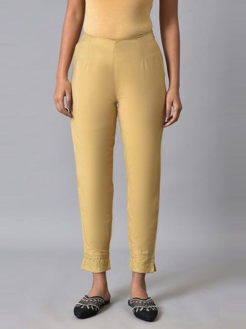 w golden slim fit pants