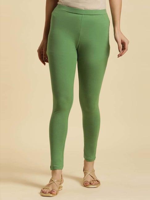 w green cotton leggings