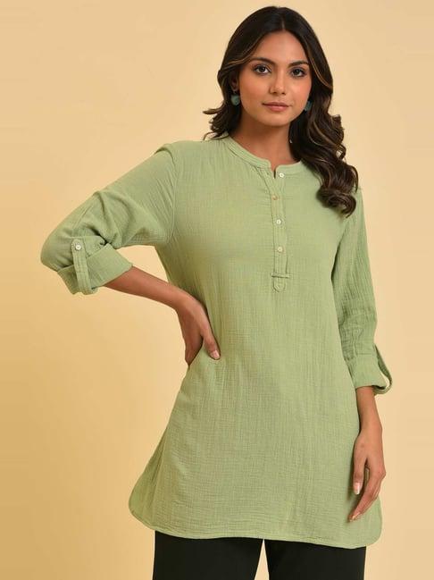 w green cotton tunic