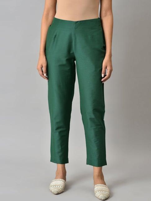 w green slim fit pants