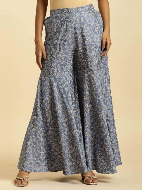 w grey floral print sharara