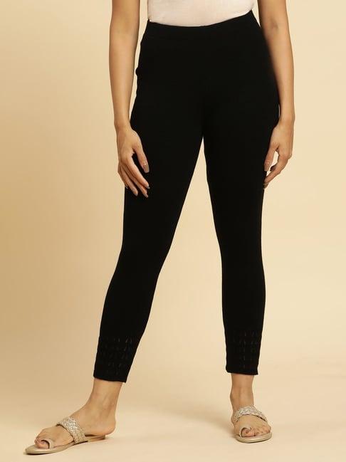 w jet black skinny fit leggings