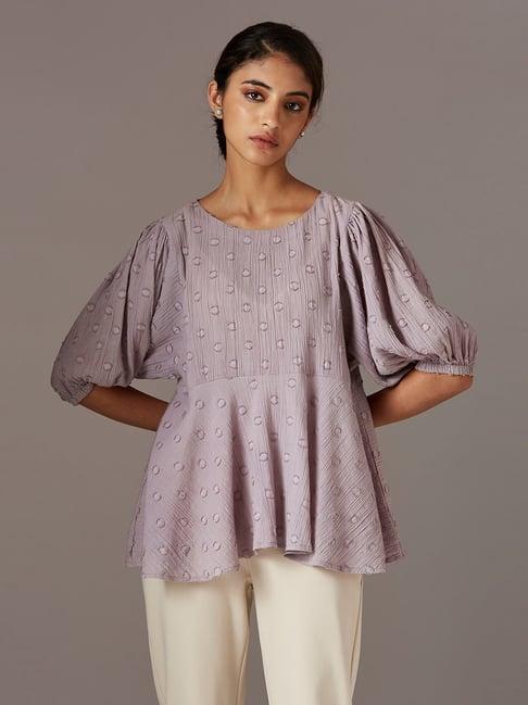 w light purple flared top