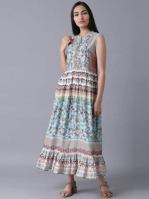 w multicolor printed maxi dress