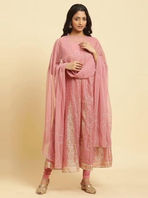 w pink embellished dupatta