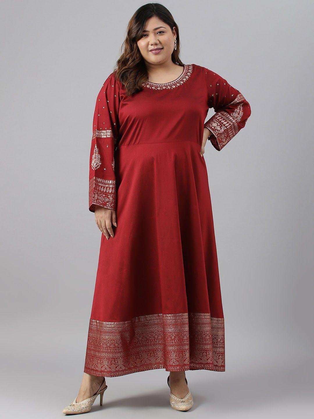 w plus size ethnic maxi dress