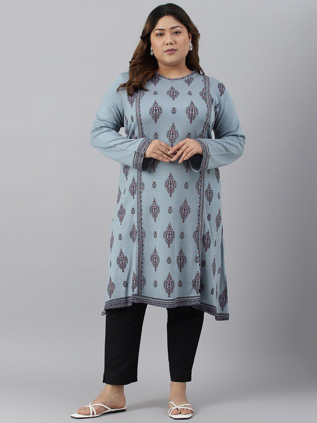 w plus size ethnic motifs printed kurta