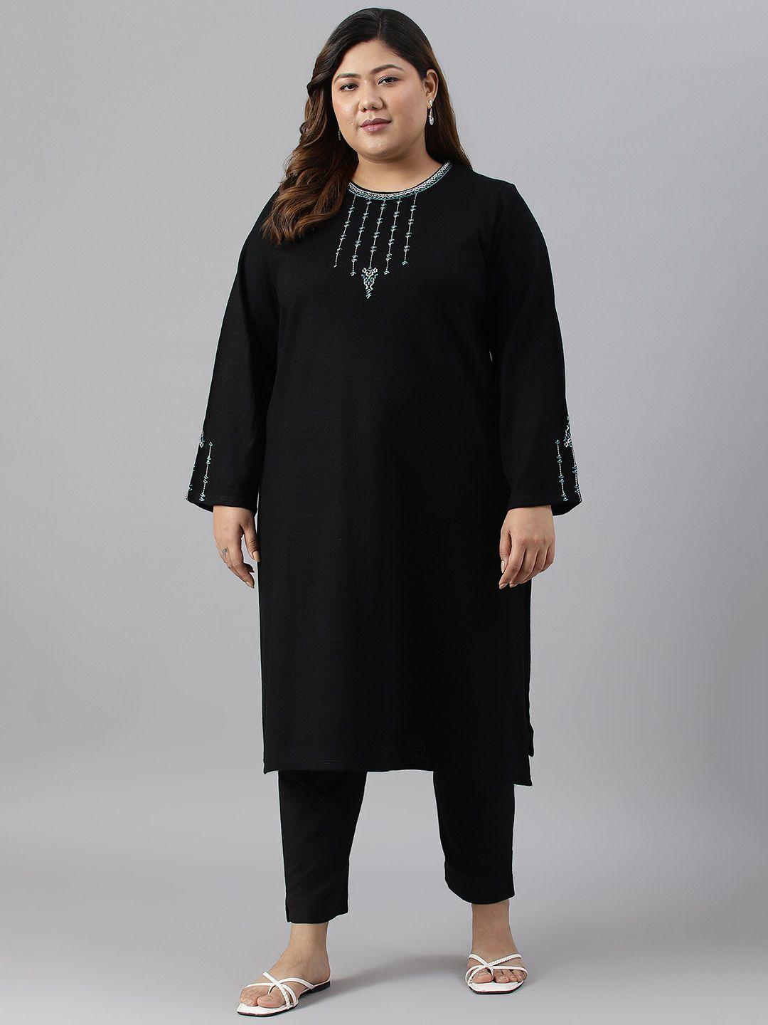 w plus size regular acrylic kurta