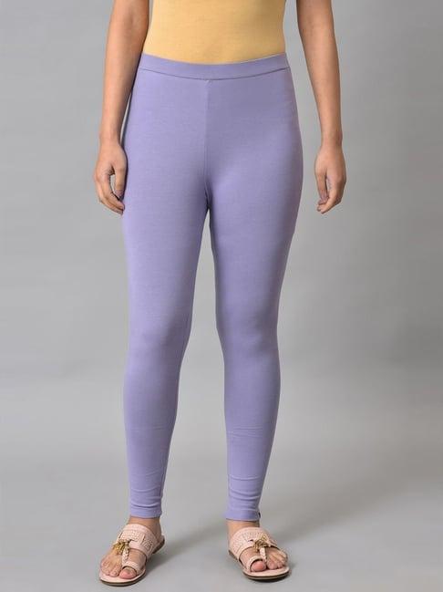 w purple regular fit tights