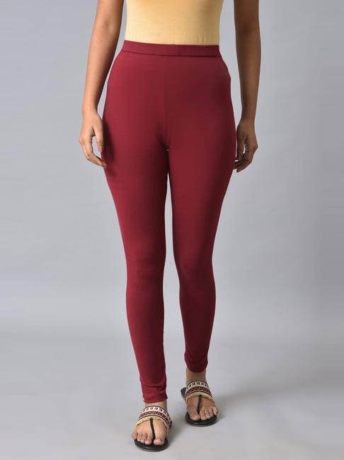 w red cotton skinny fit tights