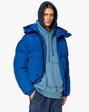 w-rolfys-fd blue regular fit puffer jacket