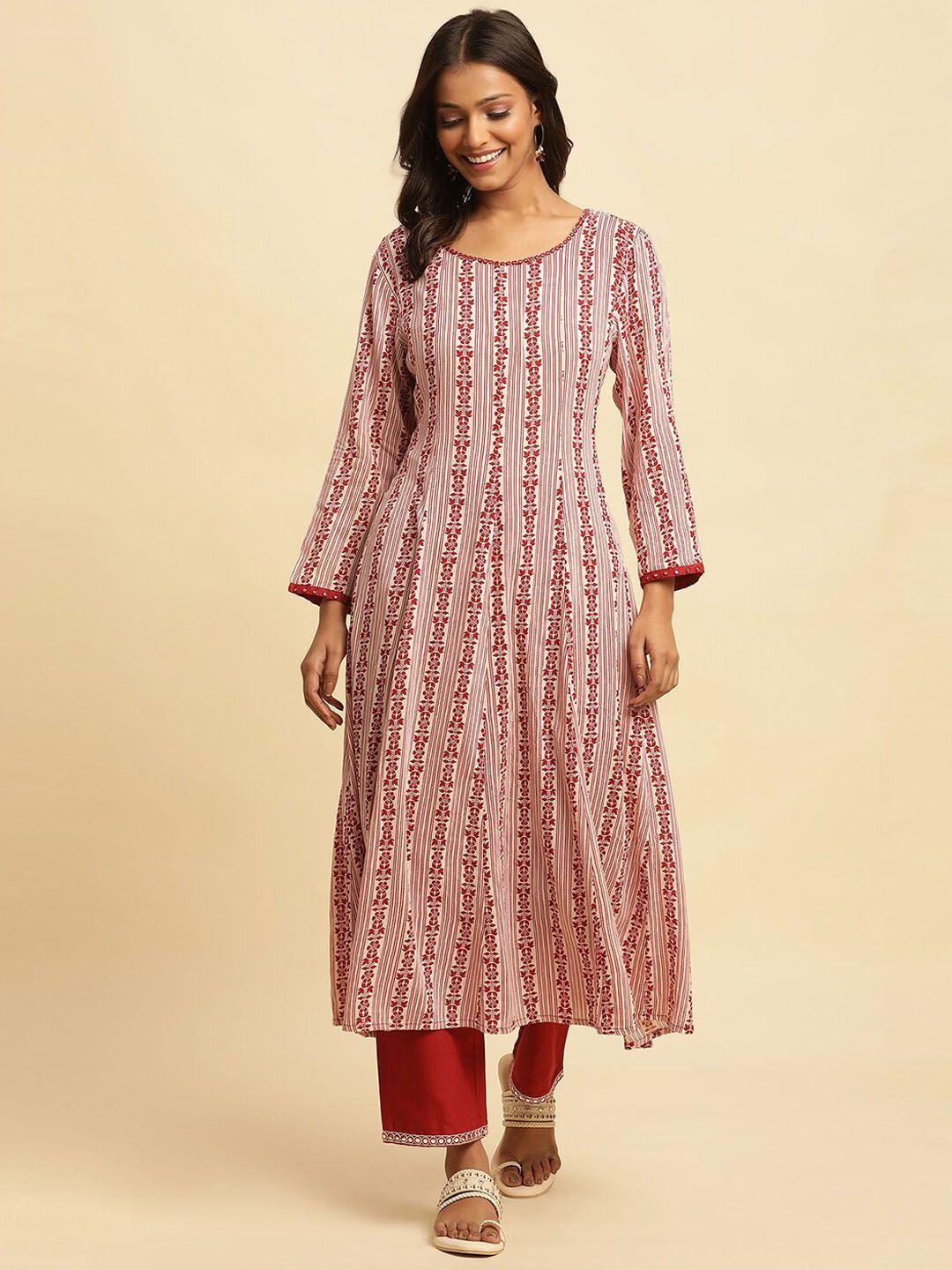 w striped anarkali kurta