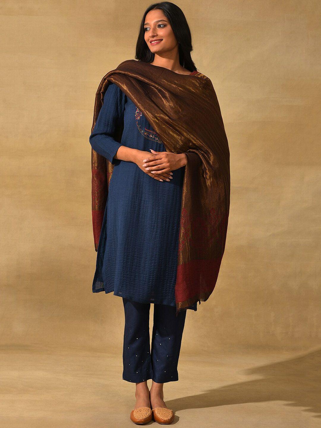 w the folksong collection women woven design wool shawl