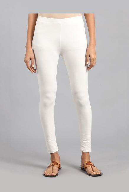 w white cotton straight tights