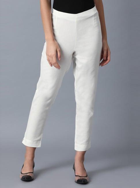 w white slim fit pants