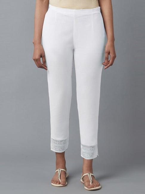 w white slim fit pants