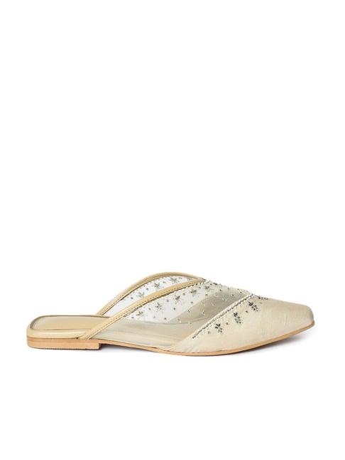 w women's beige mule shoes