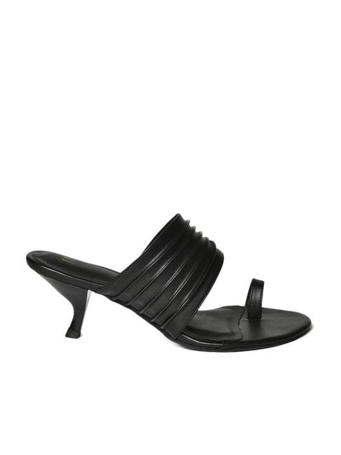 w women's black toe ring sandals