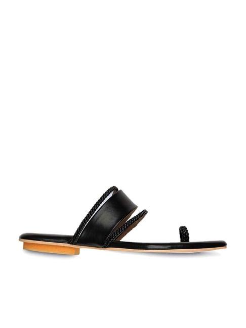 w women's black toe ring sandals