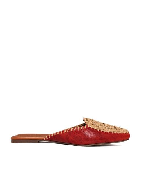 w women's maroon mule shoes