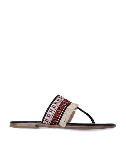 w women's multicolor t-strap sandals