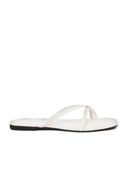 w women's white toe ring sandals