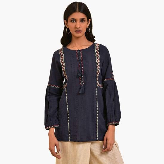 w women embroidered a-line tunic