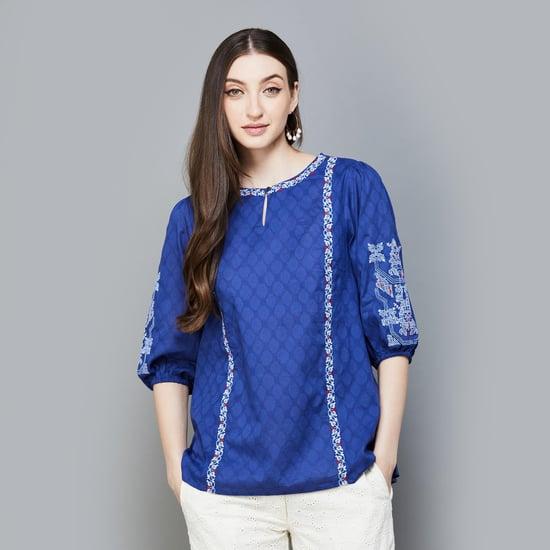 w women embroidered regular fit top