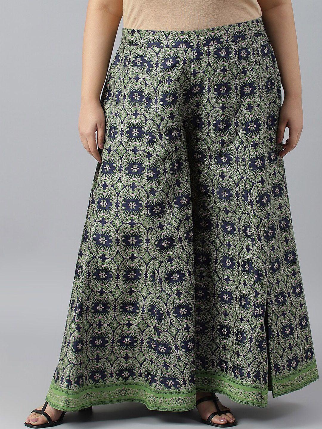 w women ethnic motif printed maxi skirt