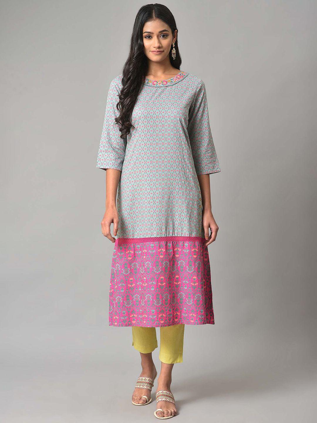 w women ethnic motifs printed indie prints kurta