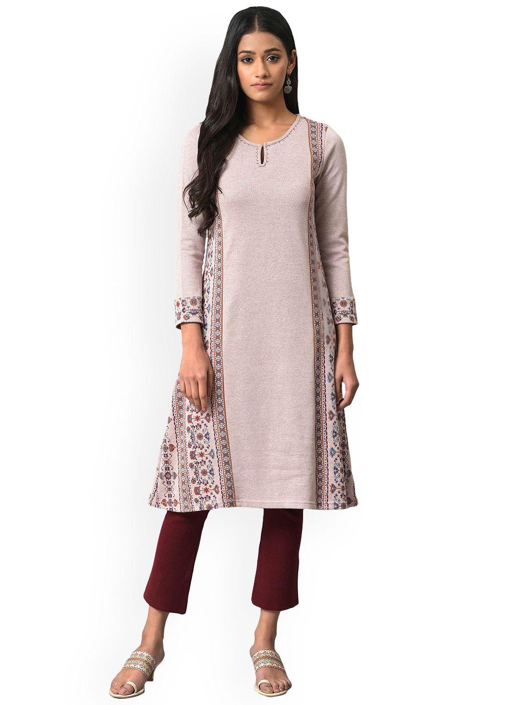 w women floral keyhole neck kurta