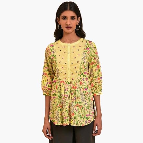 w women floral printed a-line tunic