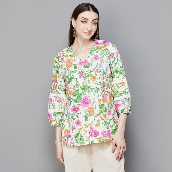 w women floral printed top