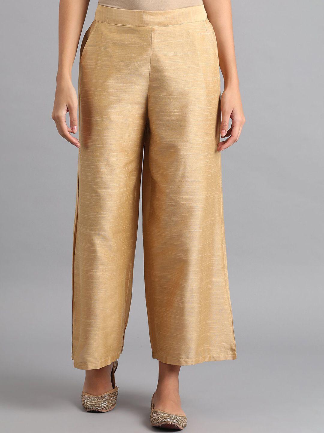 w women gold-toned trousers