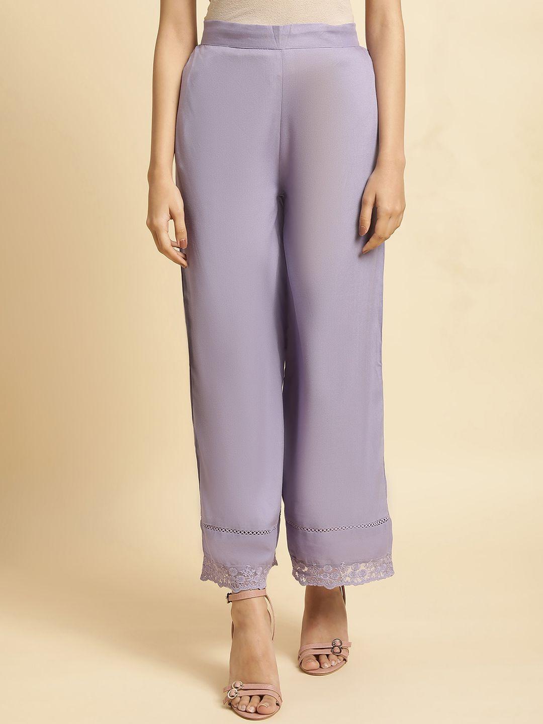 w women mid-rise parallel trousers