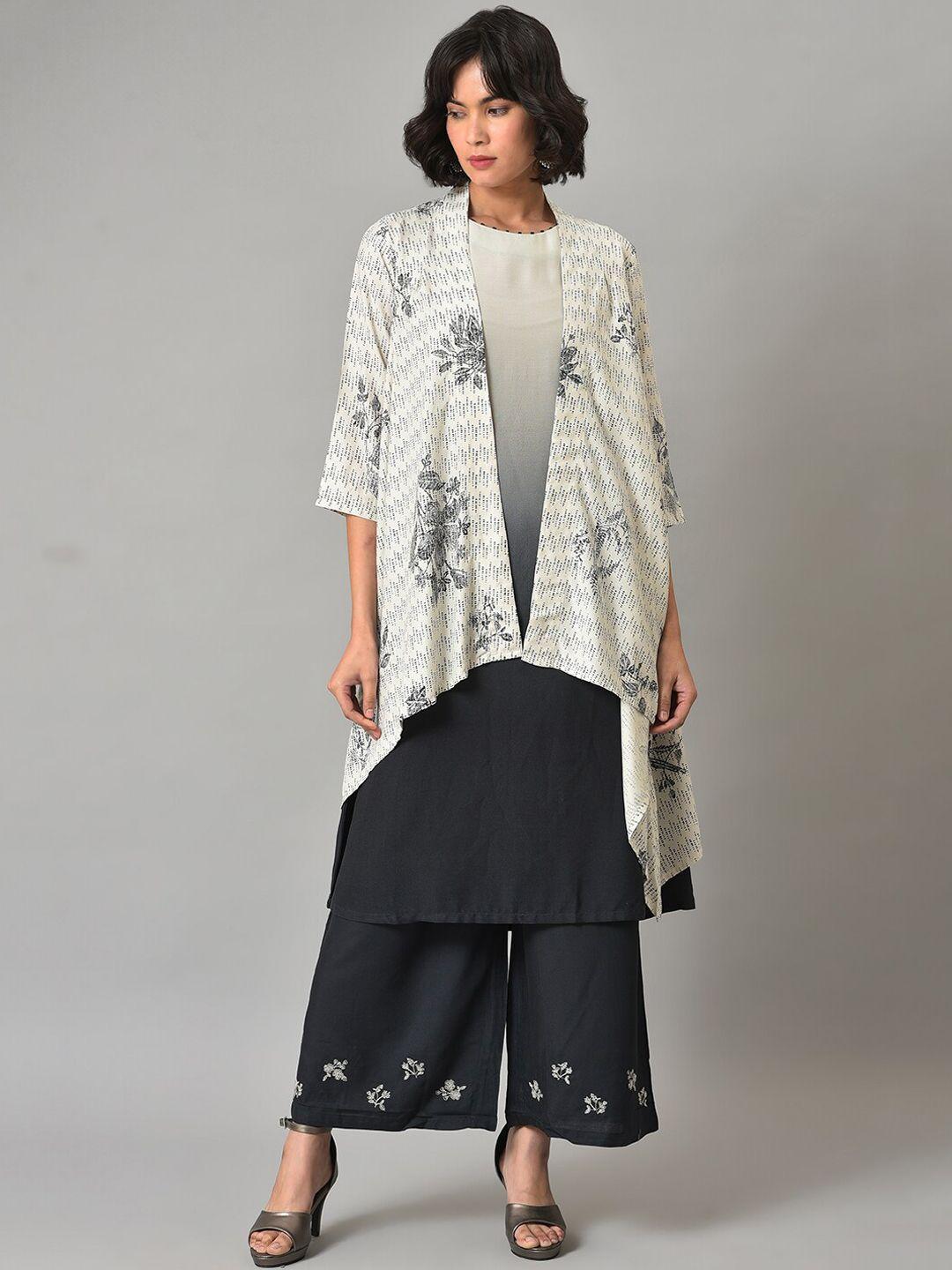 w women ombre printed kurta with trousers