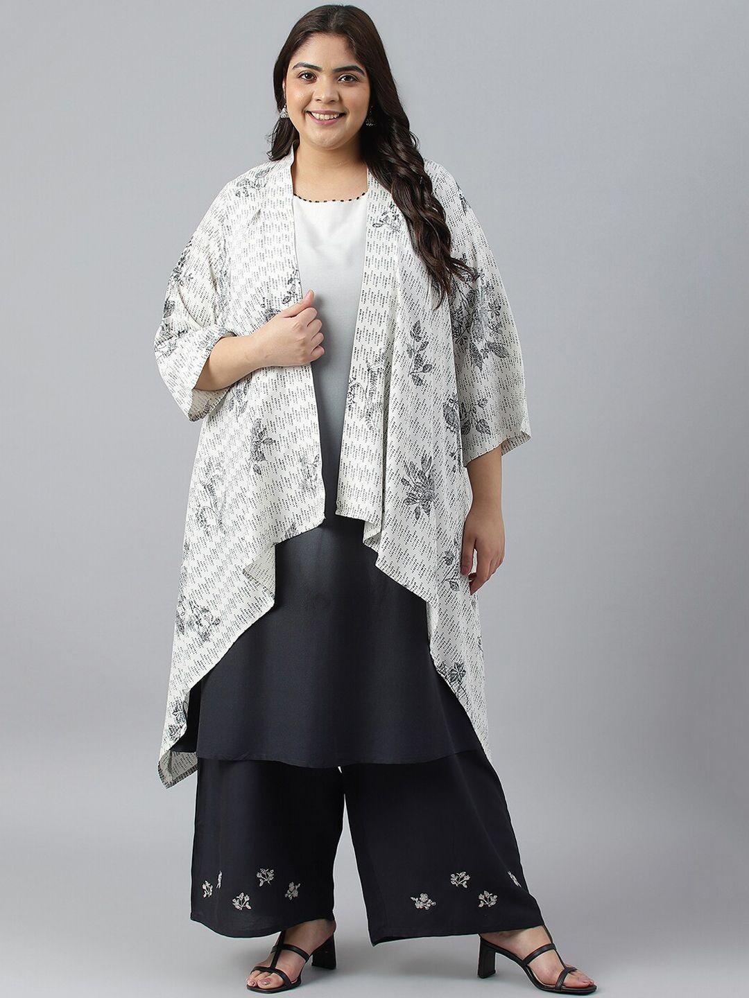 w women ombre printed kurta with trousers