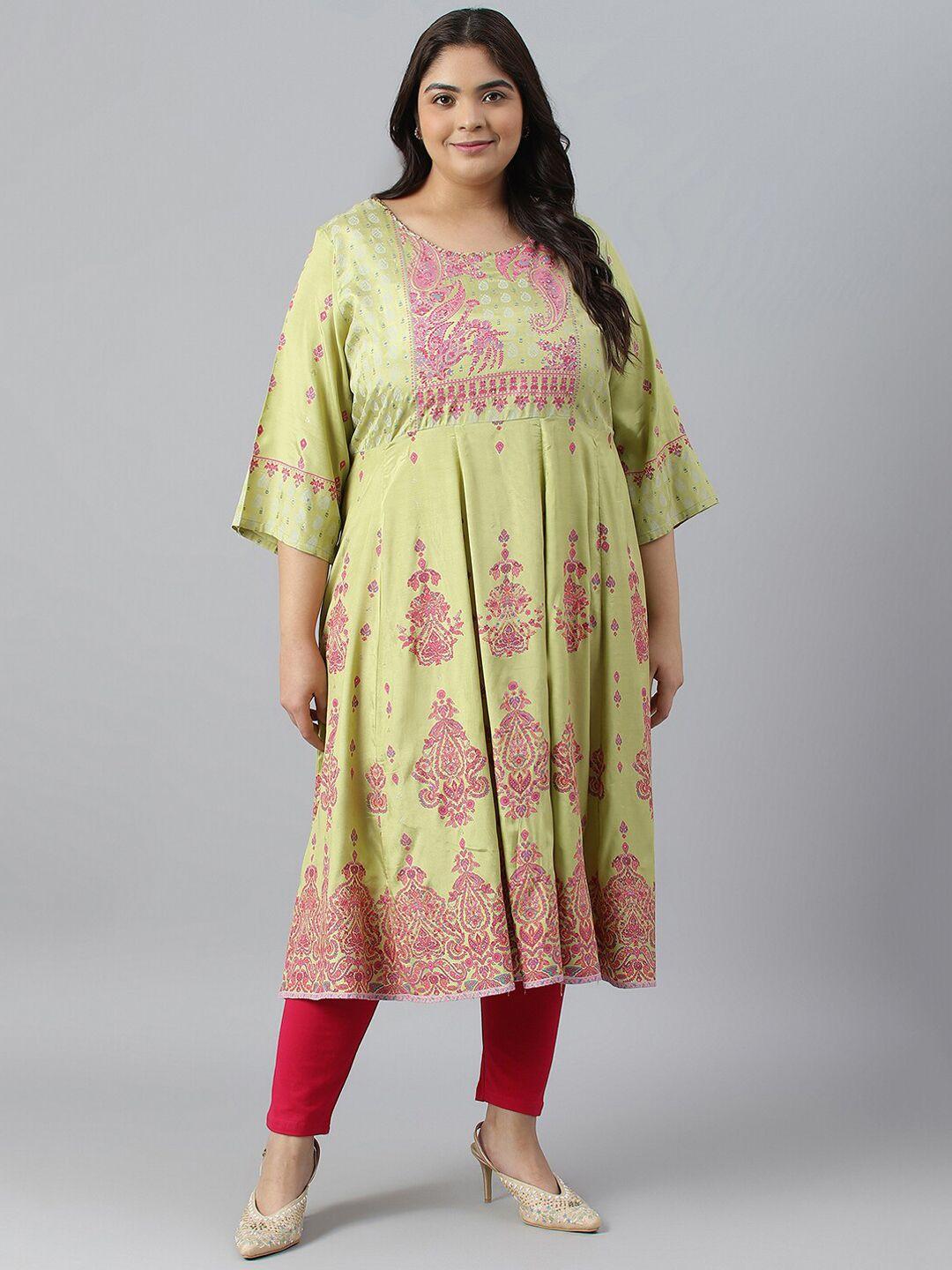 w women plus size ethnic motifs printed indie prints kurta