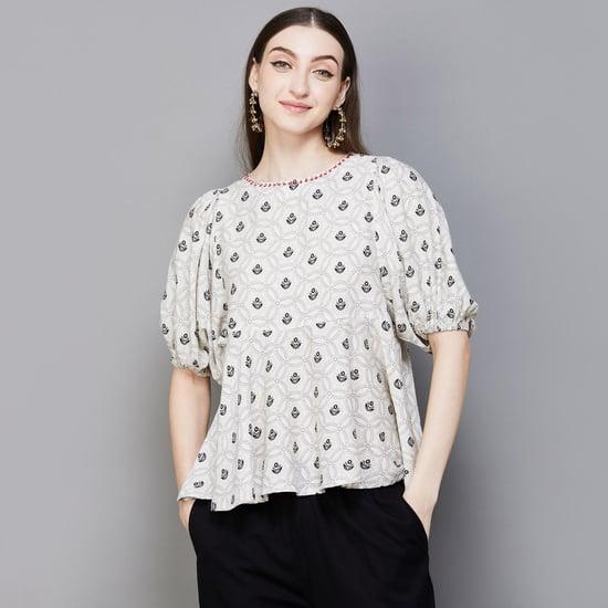 w women printed a-line top