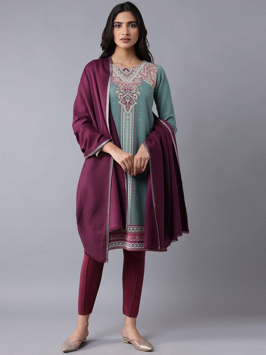 w women purple solid shawl