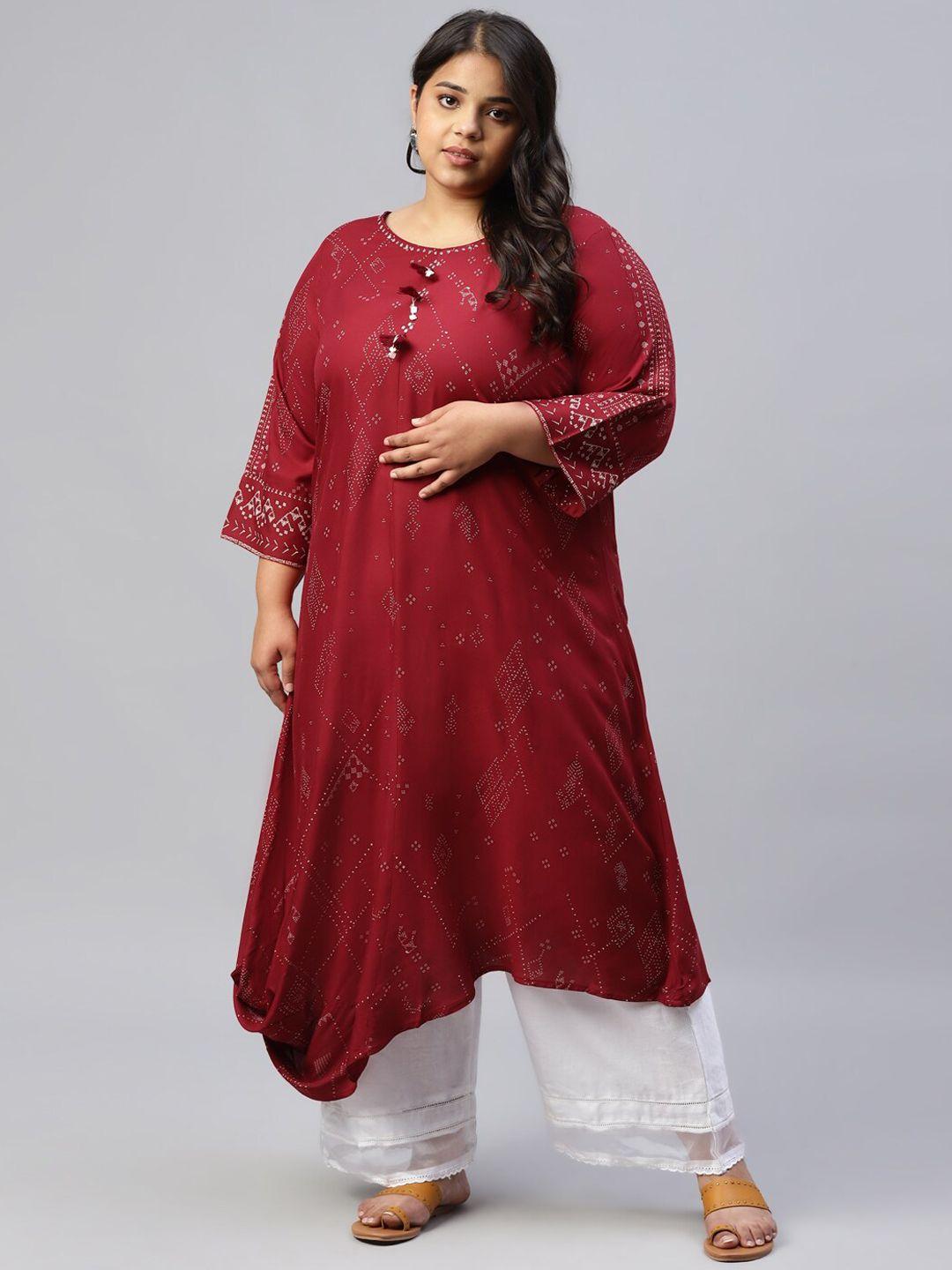 w women red kurta