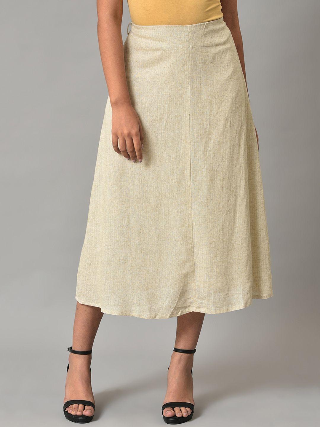 w woven a-line midi skirt