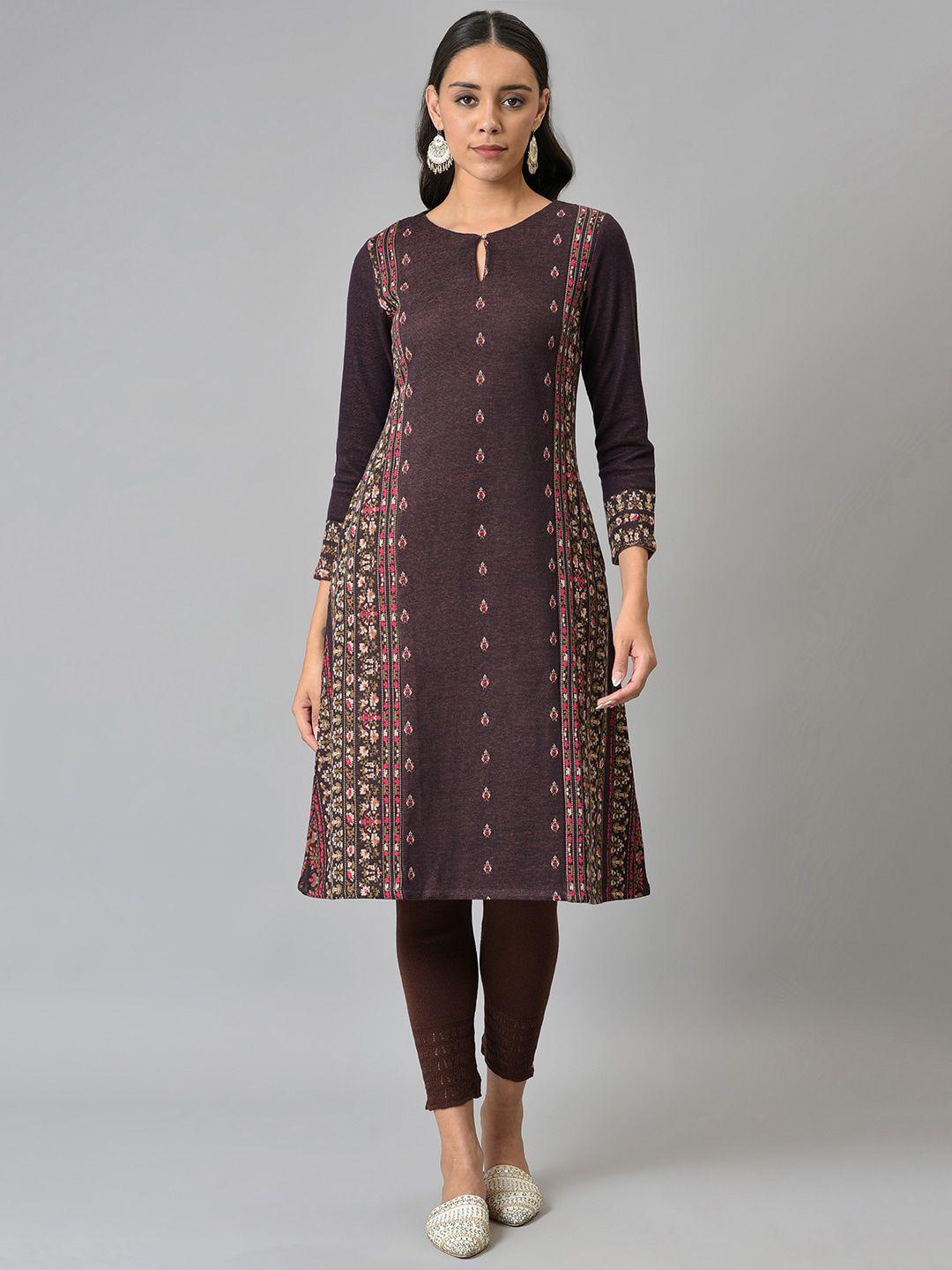 w woven design keyhole neck kurta