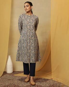 w x folksong women jaal block print kurta