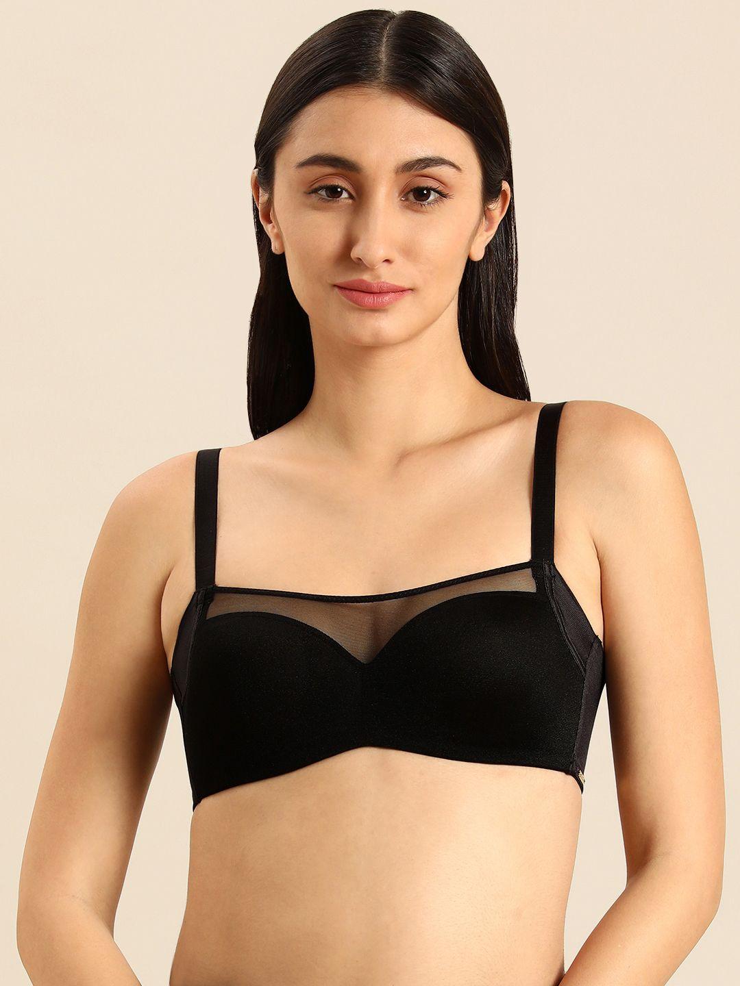 wacoal black contour solid bra underwired lightly padded