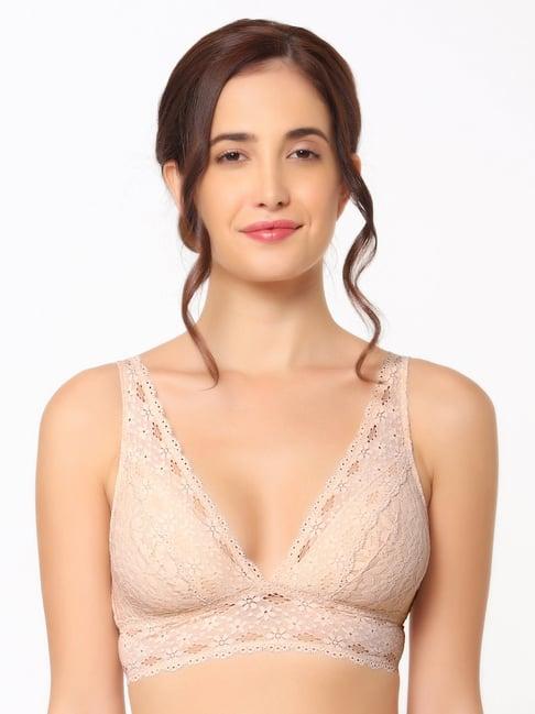 wacoal halo lace non-padded non-wired 3/4th cup lace everyday comfort  bra - beige