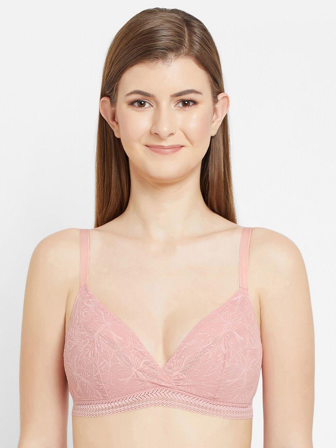 wacoal pink abstract lightly padded rapid dry lace bra