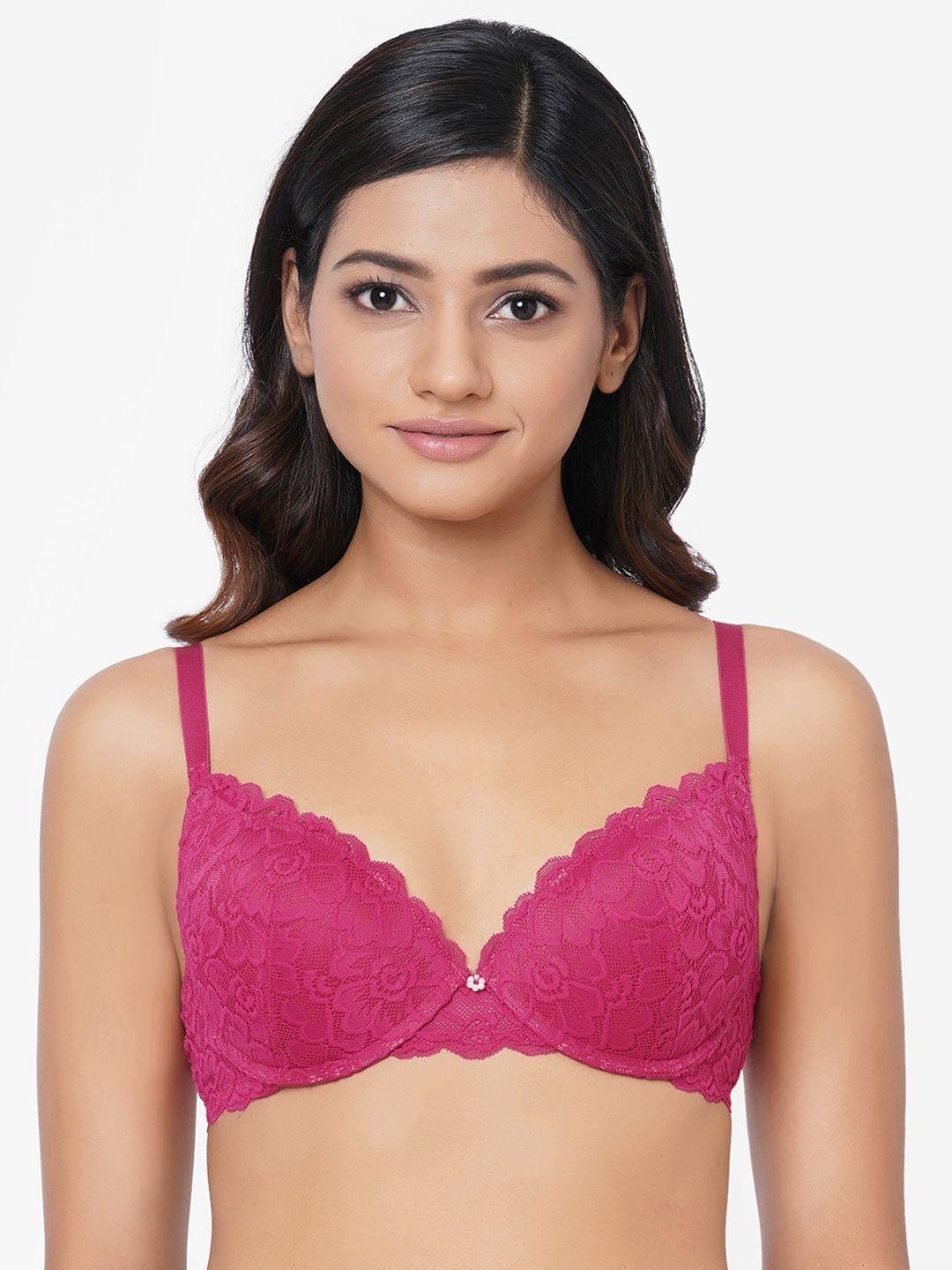 wacoal pink floral underwired lightly padded bra