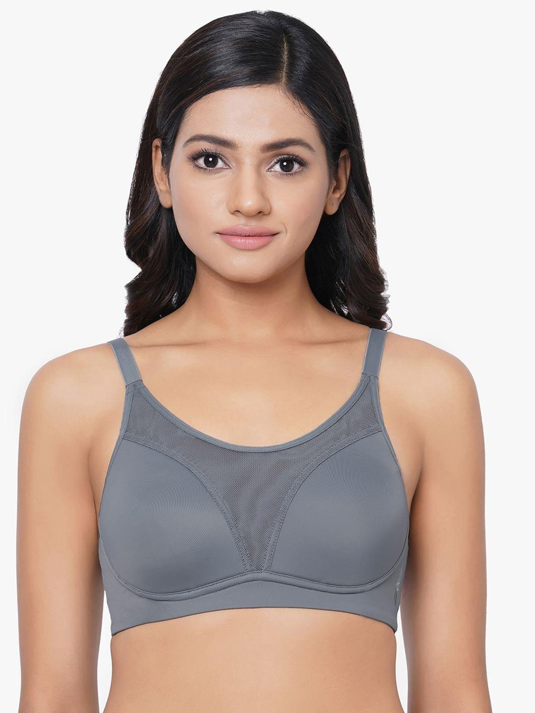 wacoal women grey lightly padded non wired high support sports bra